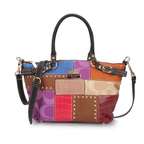 Coach Holiday Kelsey In Signature Medium Black Multi Satchels EBN | Coach Outlet Canada